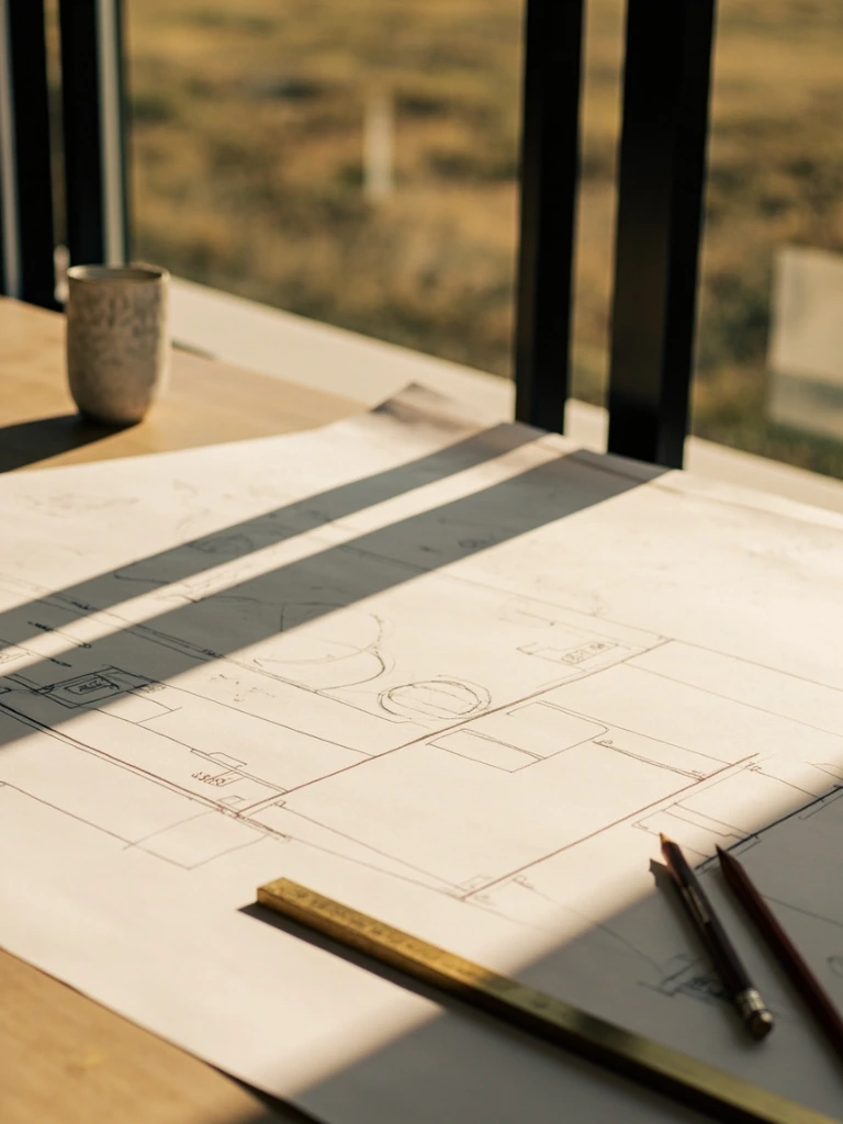 Le bureau d'études de Lyon instruisant un dossier de villa contemporaine